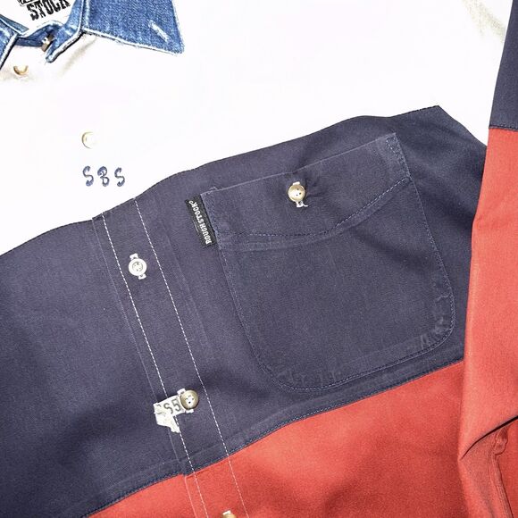 Vintage Men’s Panhandle Slim Rough Stock Shirt, 3 Tone Color Block Western Large - Picture 3 of 7